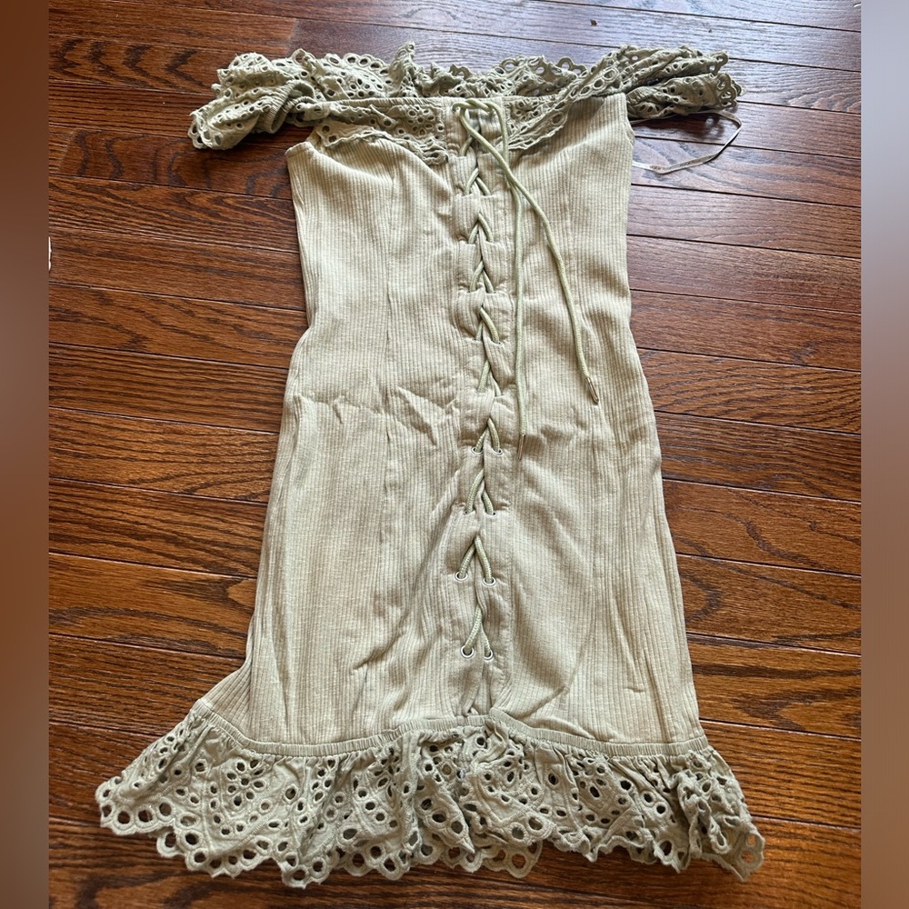 Elegant Lace-Up Off-Shoulder Mini Dress